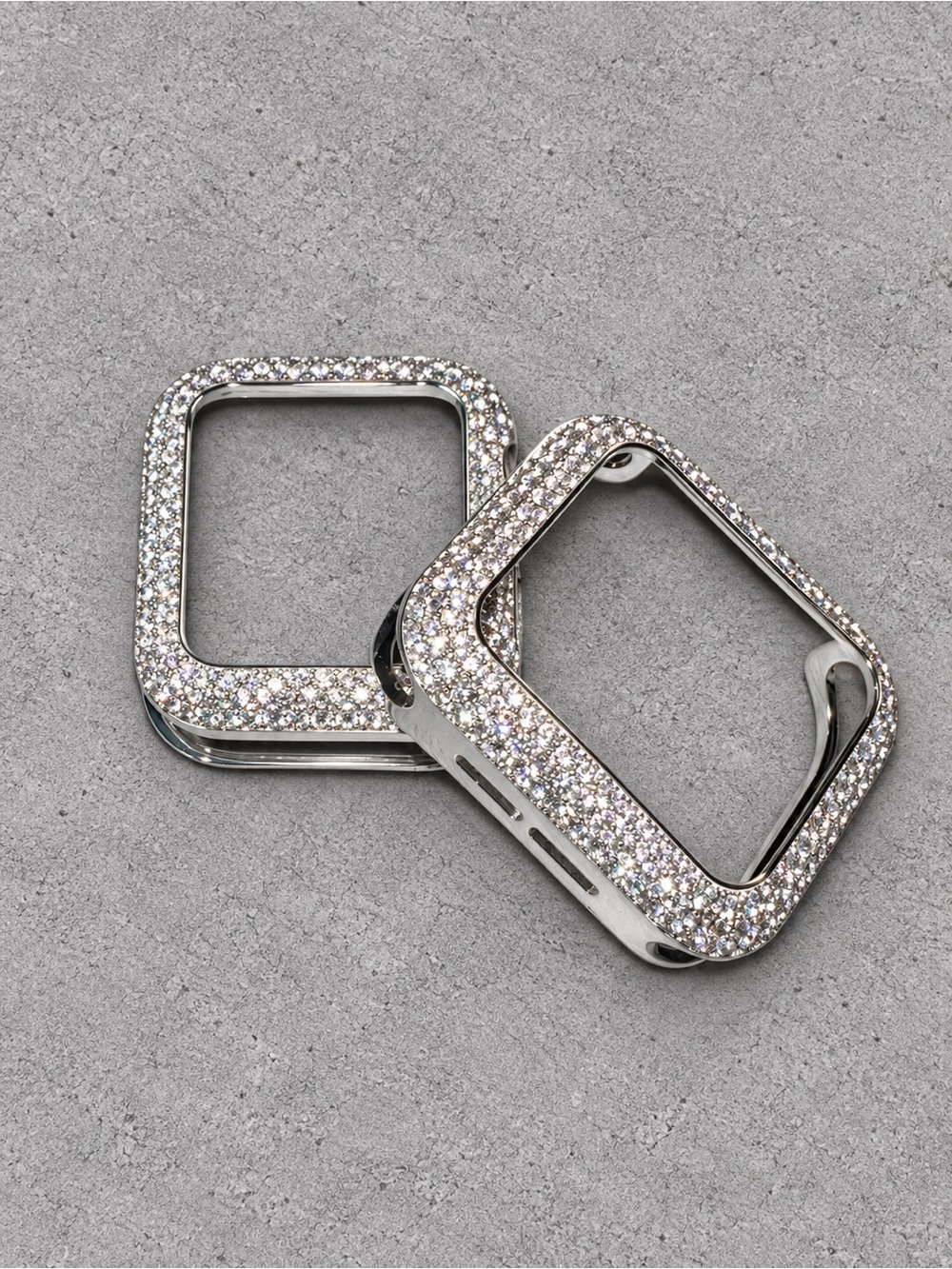 Silver 41mm Bling Watch Case Bezel Rhinestone Apple Watch Case - Picture 3 of 3